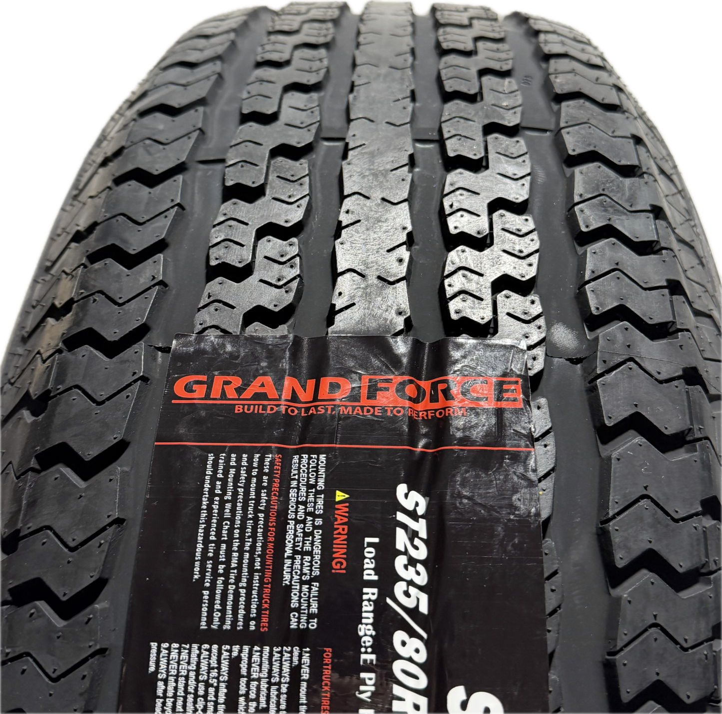 ST 235/80R16 Load Range E Grandforce Radial Trailer Tire on Mod Wheel 6 x 5.5 Lug