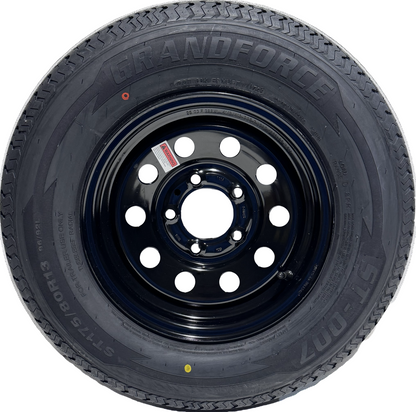 ST 175/80R13 Load Range D Grandforce Radial Trailer Tire on Mod Wheel 5x4.5 Lug
