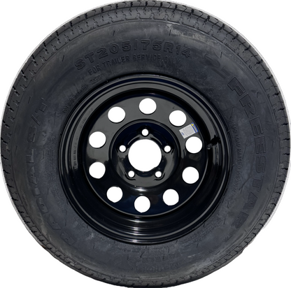 ST 205/75R14 Load Range D Freestar Radial Trailer Tire on Mod Wheel 5x4.5 Lug