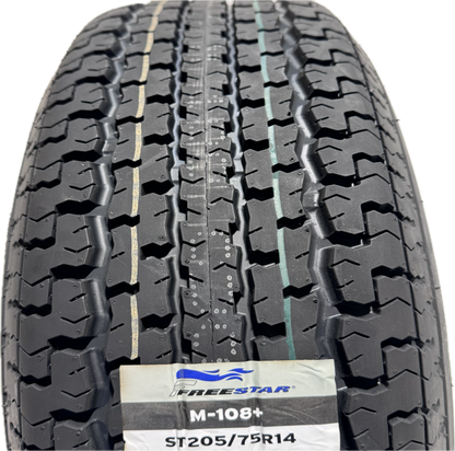ST 205/75R14 Load Range D Freestar Radial Trailer Tire on Mod Wheel 5x4.5 Lug