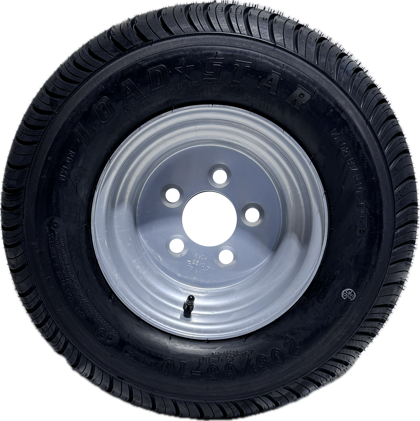 20.5x8-10 (205/65-10) Load Range E Loadstar Trailer Tire on Wheel 5x4.5 Lug