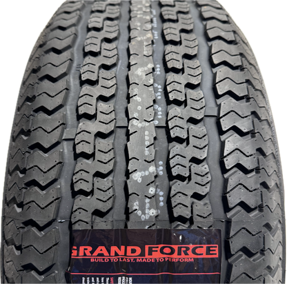 ST 205/75R15 Load Range D Grandforce Radial Trailer Tire on Mod Wheel 5x5 Lug