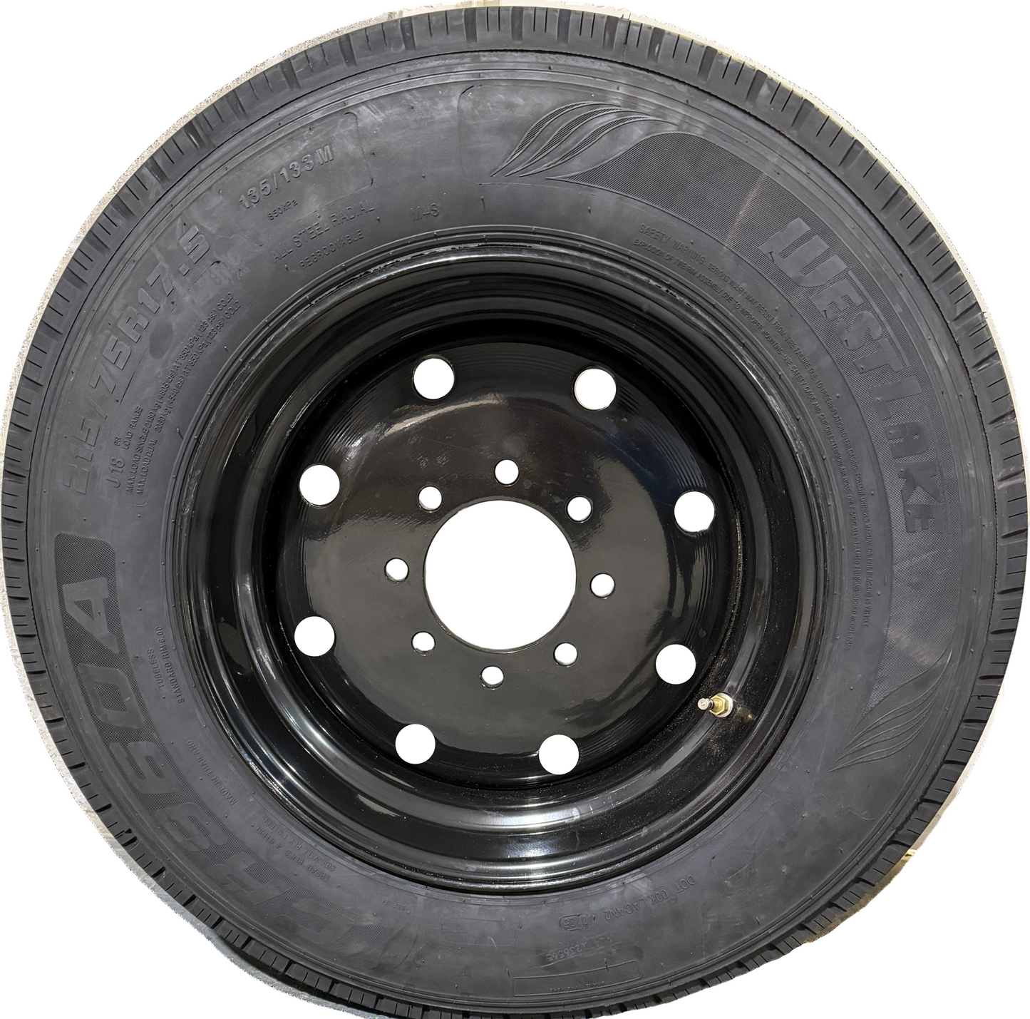 215/75R17.5 Load Range J Westlake Trailer Tire on Steel Wheel 8 x 6.5 Lug