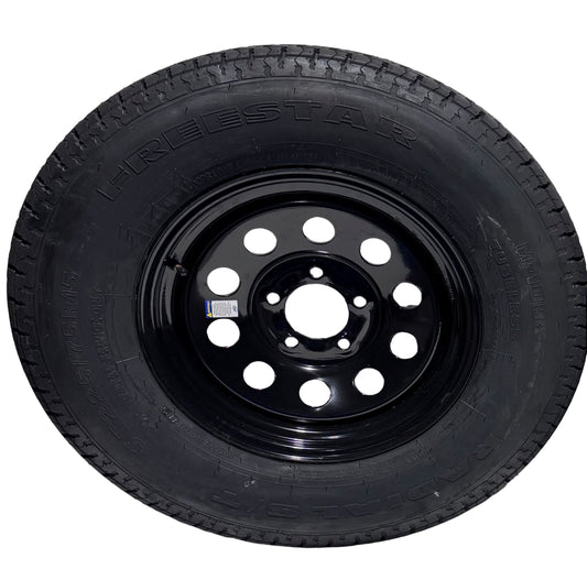ST 225/75R15 Load Range E Freestar Radial Trailer Tire on Mod Wheel 5x4.5 Lug