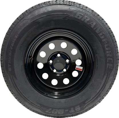 ST 225/75R15 Load Range E Grandforce Radial Trailer Tire on Mod Wheel 5x4.5 Lug