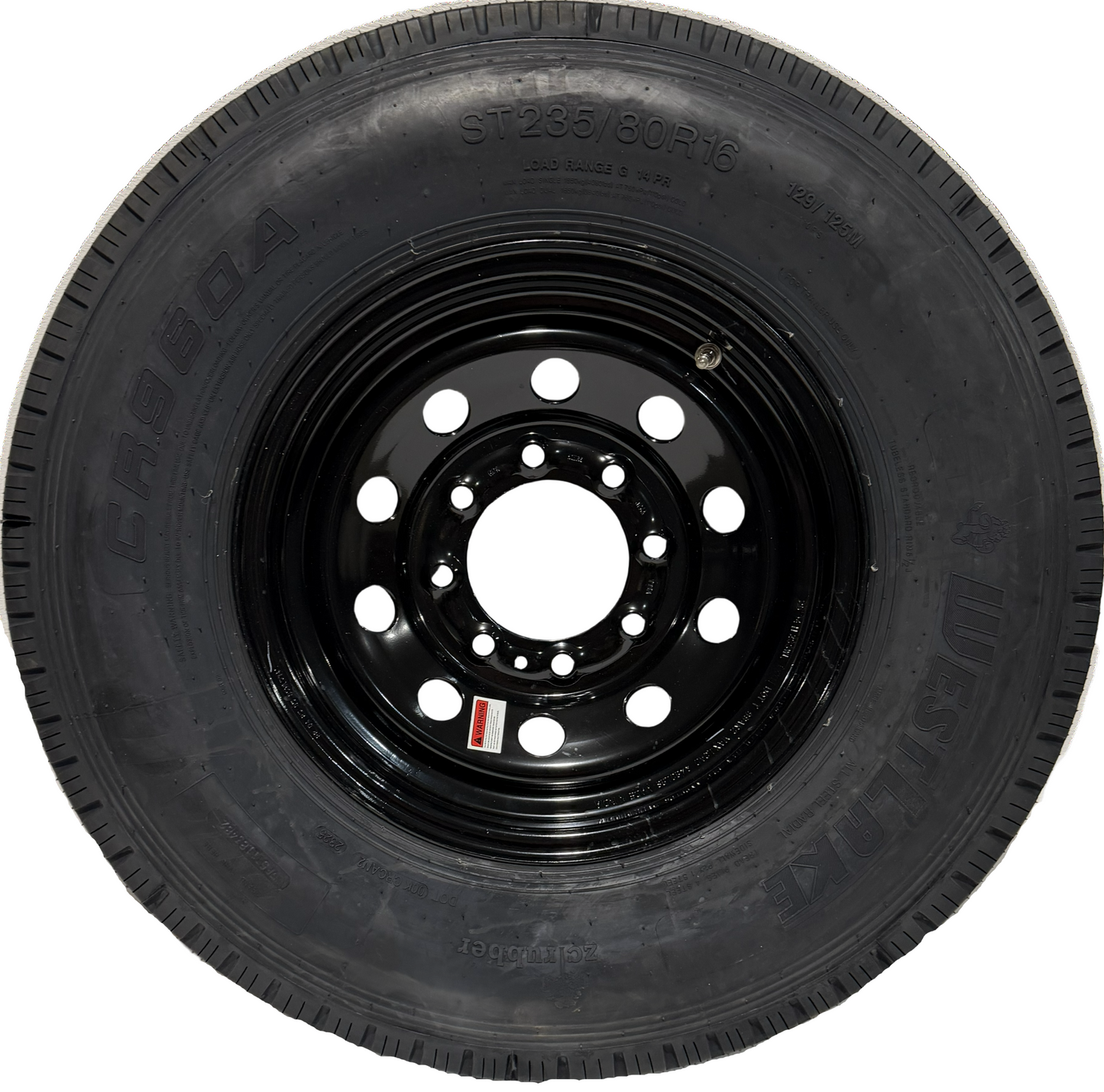 ST 235/80R16 Load Range G Westlake Radial Trailer Tire on Mod Wheel 8 x 6.5 Lug