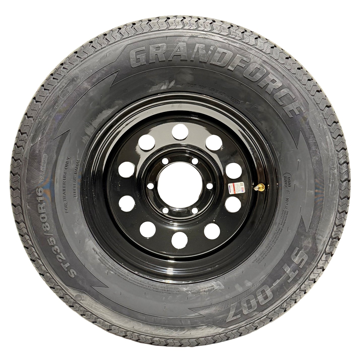 ST 235/80R16 Load Range E  Grandforce Radial Trailer Tire on Mod Wheel 6 x 5.5 Lug