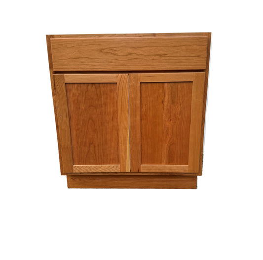 24" Wide Cherry Vanity Base Cabinet