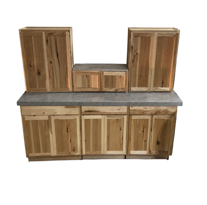 8' Wide Hardwood Kitchen Soft Close Cabinet Set