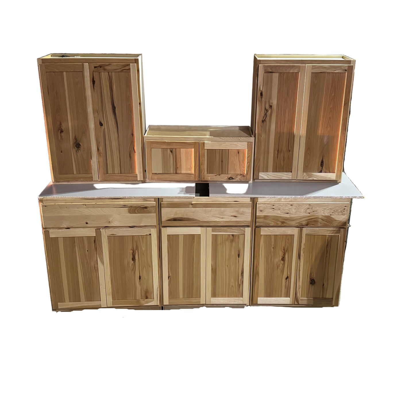 8' Wide Hardwood Kitchen Soft Close Cabinet Set