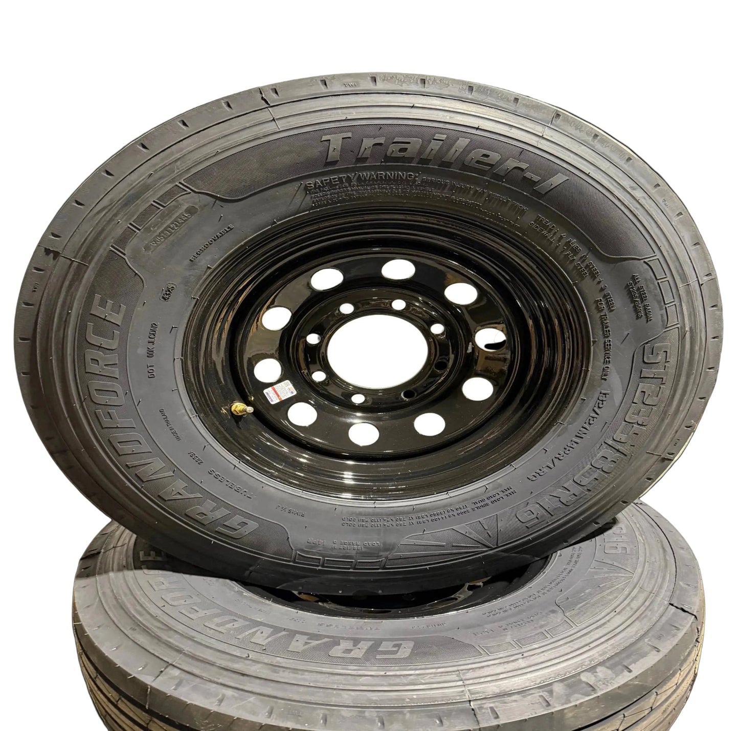 ST 235/85R16 8x6.5 Lug Load Range G Grandfore Radial Trailer Tire on Mod Wheel