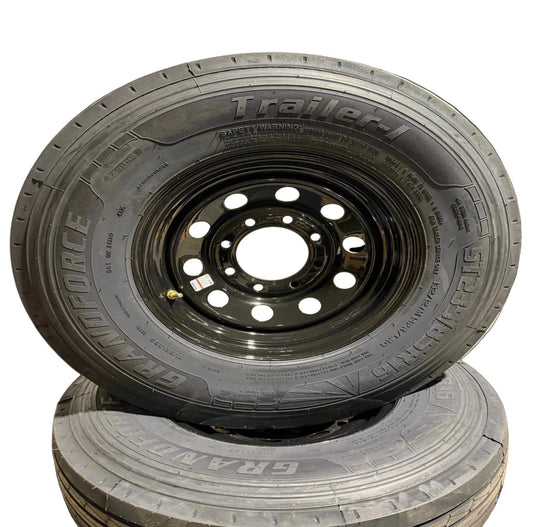 ST 235/85R16 8x6.5 Lug Load Range G Grandfore Radial Trailer Tire on Mod Wheel