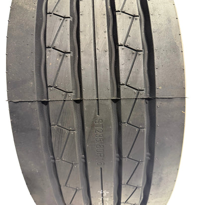 ST 235/80R16 8x6.5 Lug Load Range G  Grandforce Radial Trailer Tire on Spoke Wheel