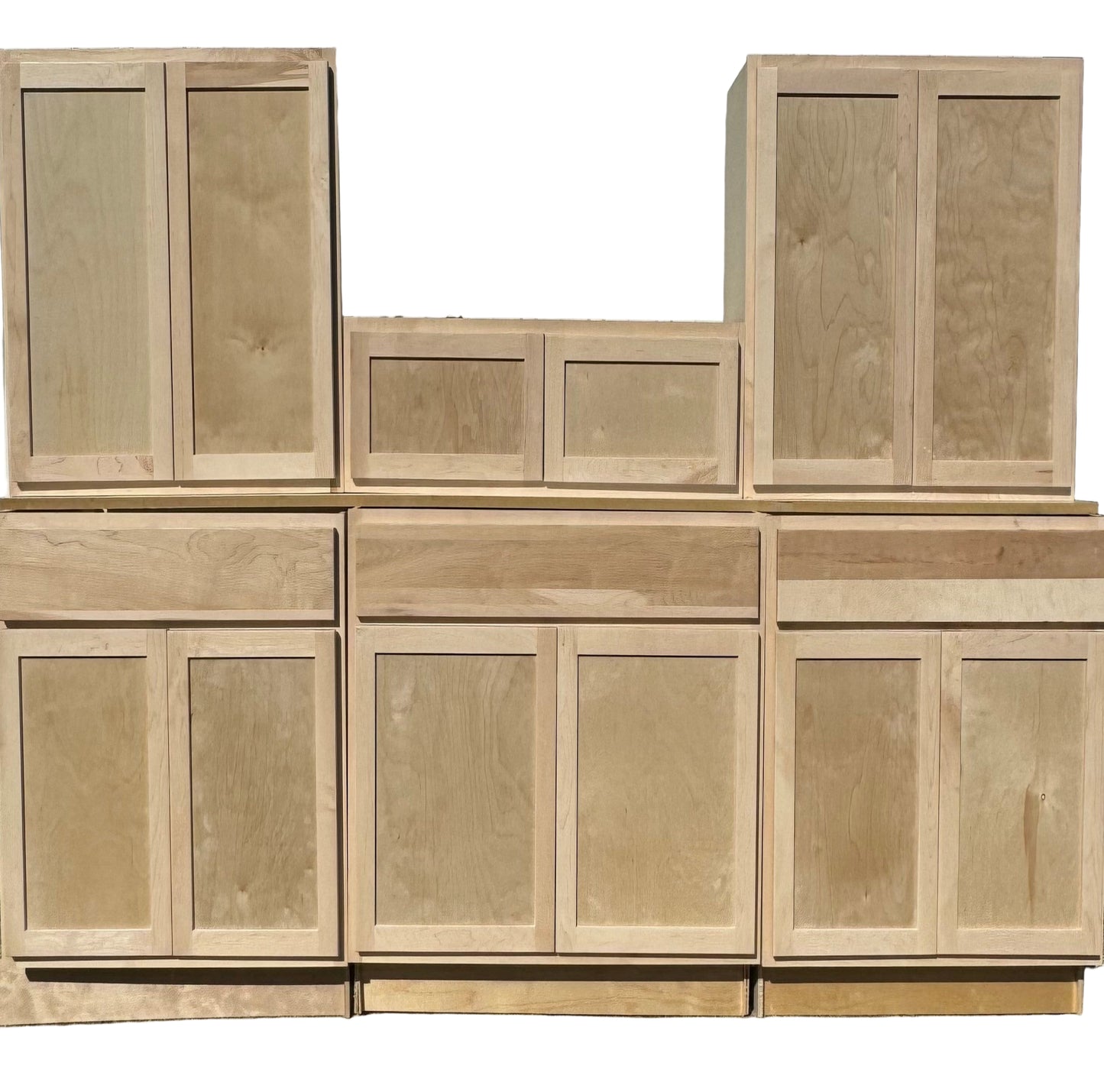 8' Wide Hardwood Kitchen Soft Close Cabinet Set